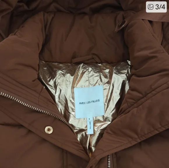 Avec Les Filles Rust Ultra Long Maxi Water Repellent Coat Rose Gold Hardware - Picture 6 of 9